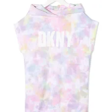 платье с принтом тай-дай и логотипом