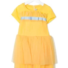 платье-футболка с короткими рукавами и оборками