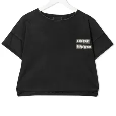 укороченная футболка с надписью