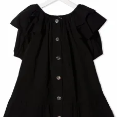 платье на пуговицах с оборками