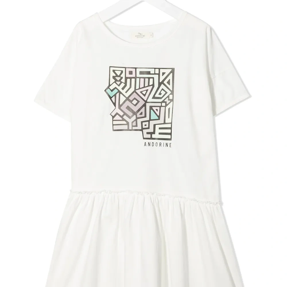 платье-футболка с оборками и логотипом