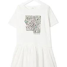 платье-футболка с оборками и логотипом