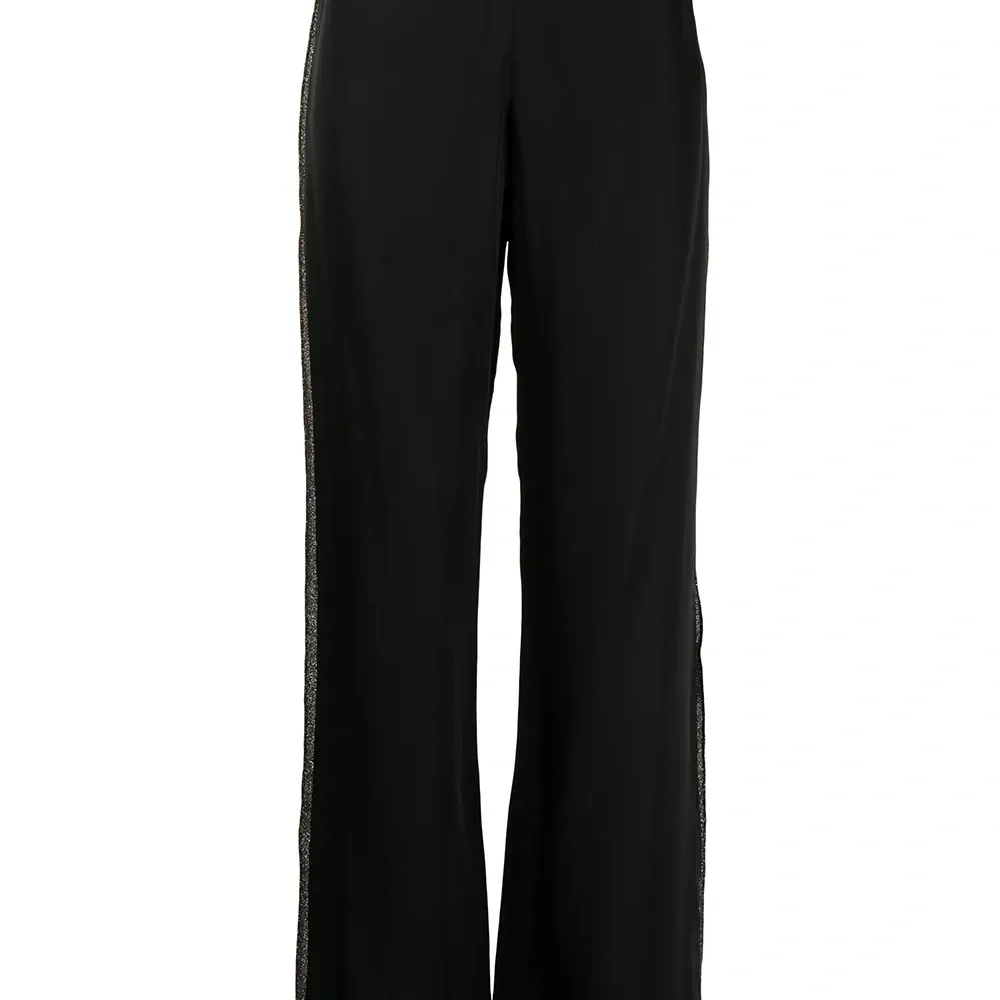 брюки широкого кроя с лампасами