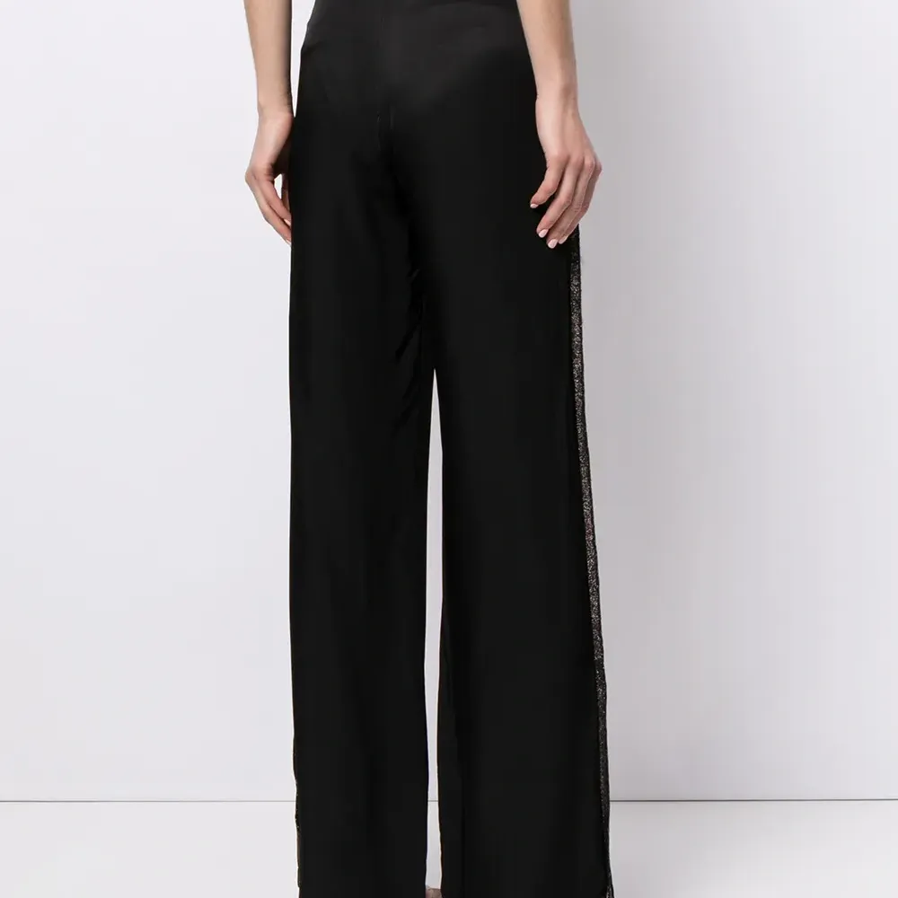 брюки широкого кроя с лампасами