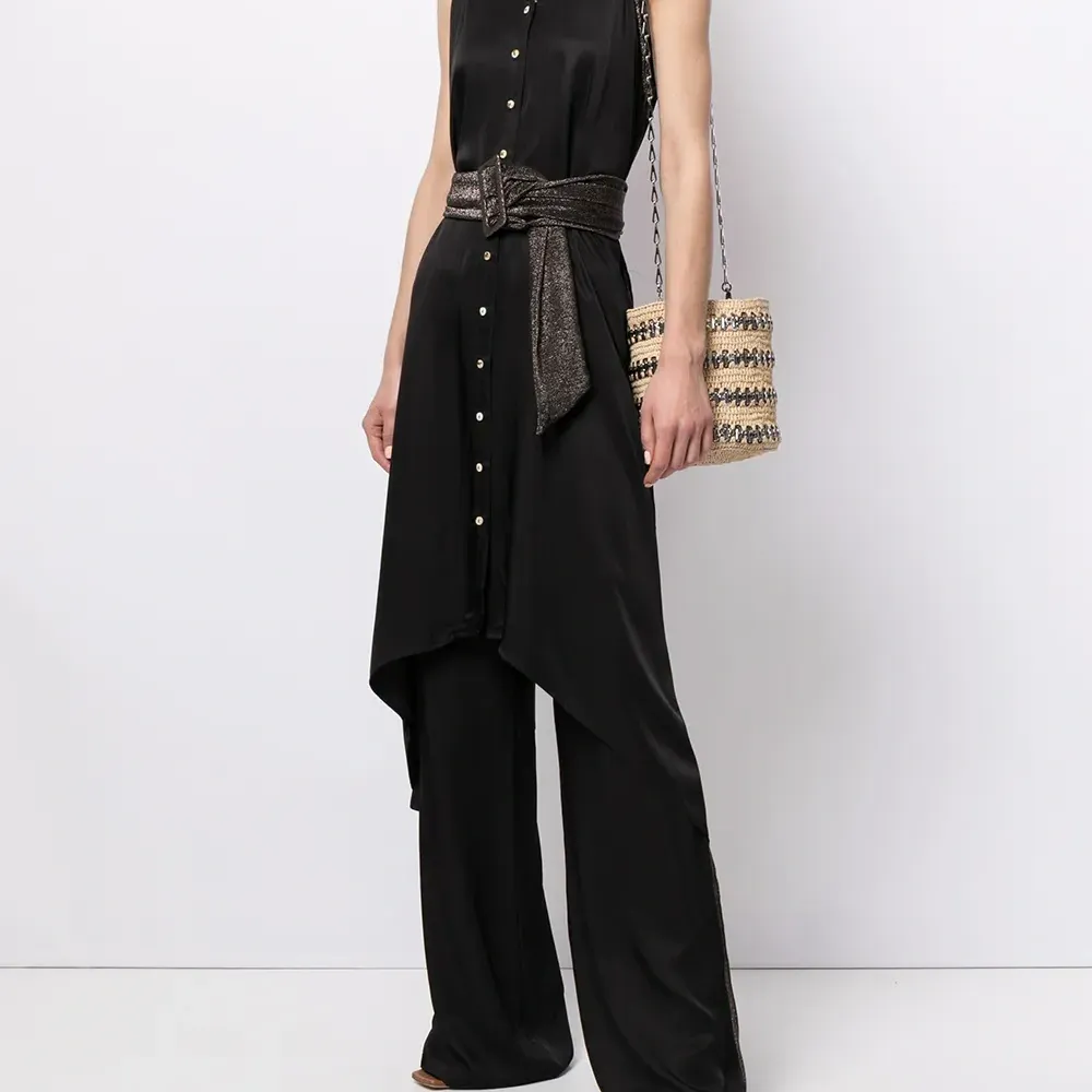 брюки широкого кроя с лампасами