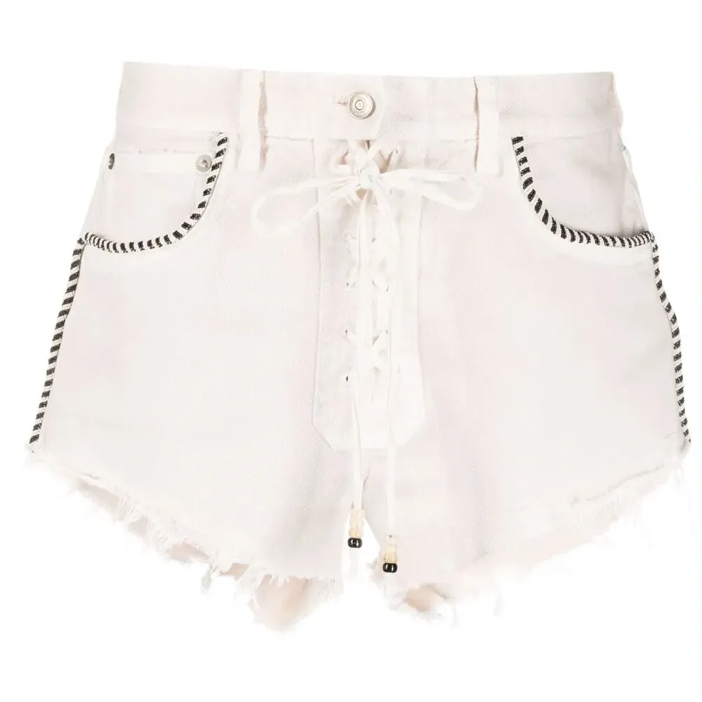 джинсовые шорты с бахромой