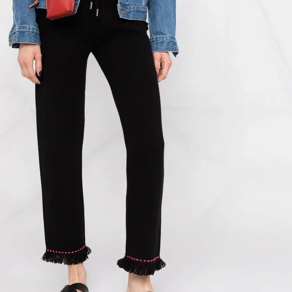 брюки с контрастной строчкой