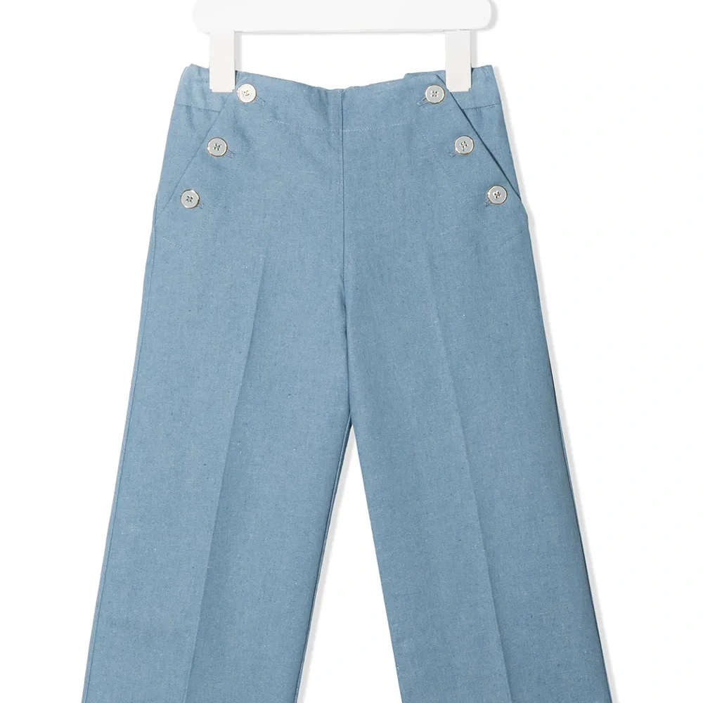 Брюки прямого кроя с пуговицами сбоку