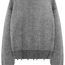 джемпер в рубчик с круглым вырезом