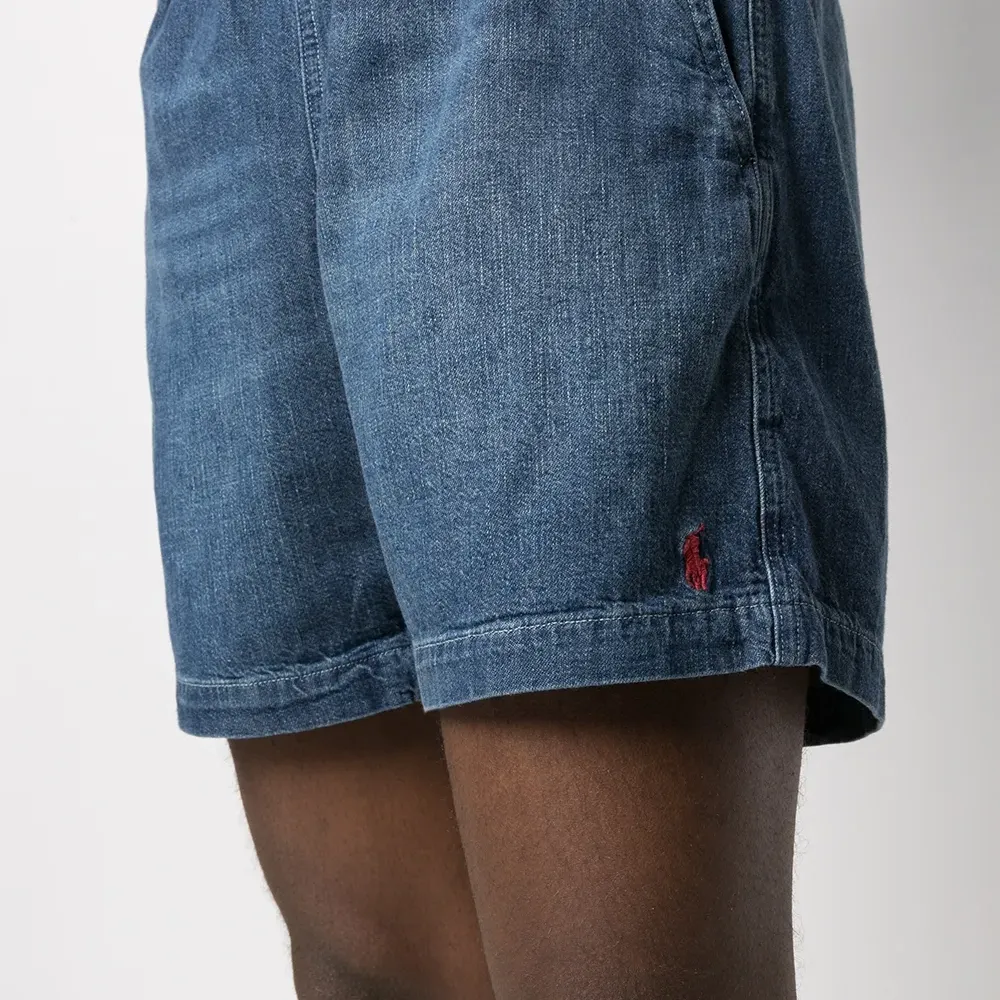 джинсовые шорты с вышитым логотипом