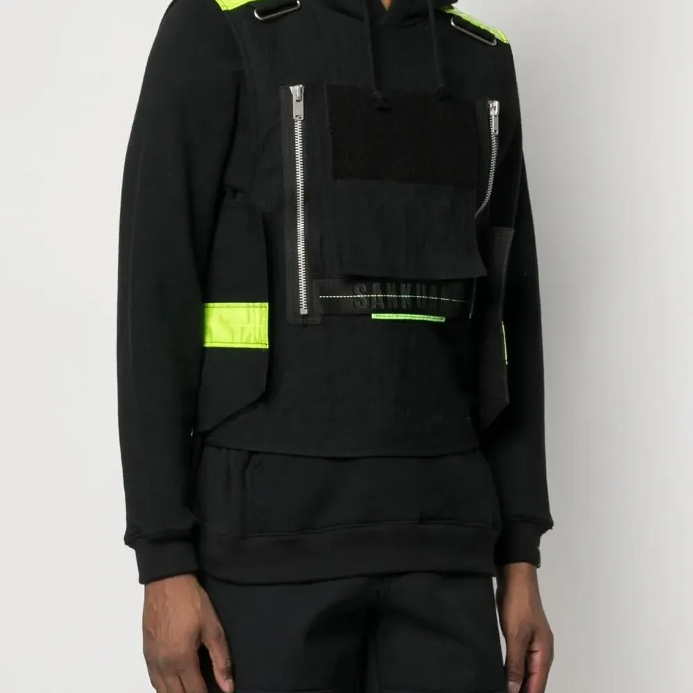 Многослойное худи со светоотражающей вставкой