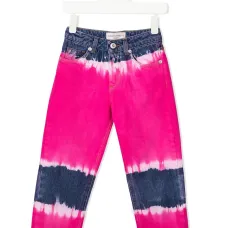 Джинсы прямого кроя с принтом тай-дай