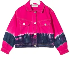 Джинсовая куртка с принтом тай-дай