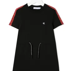 короткое платье с кулиской и логотипом