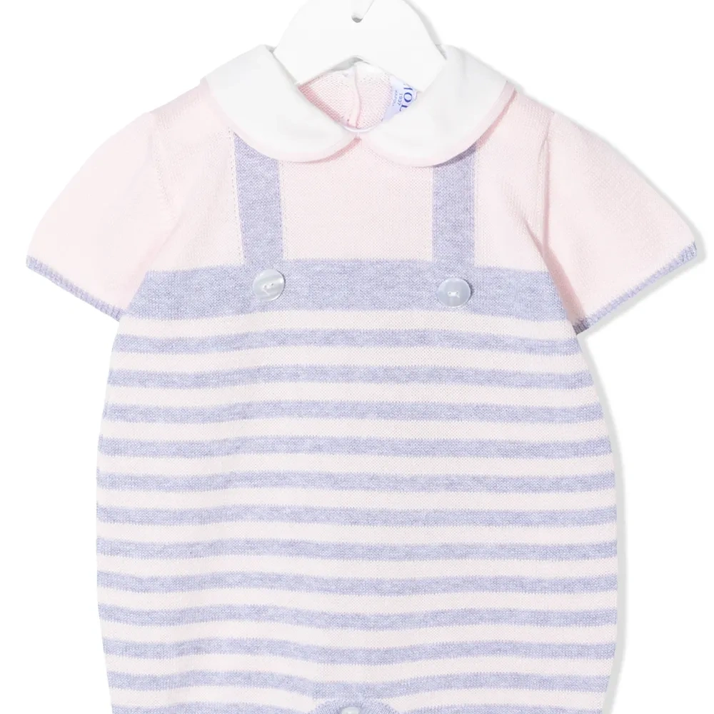 полосатый ромпер с короткими рукавами