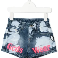 Джинсовые шорты с эффектом краски