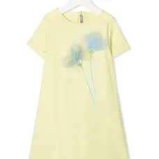 Платье с цветочной аппликацией