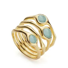 Коктейльное кольцо Siren с аквамаринами