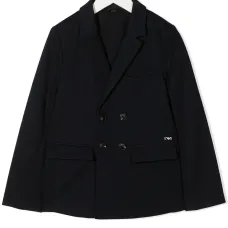 двубортный блейзер с вышитым логотипом