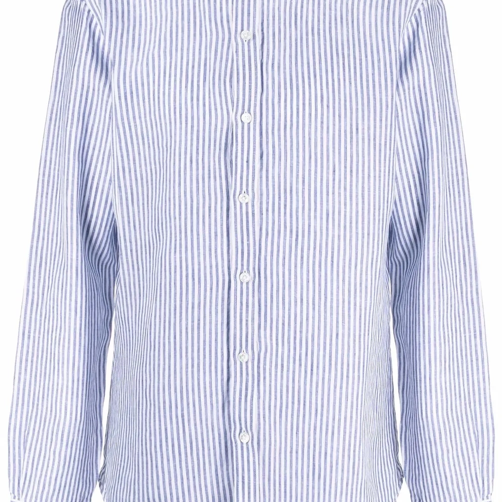 Полосатая рубашка с воротником-стойкой