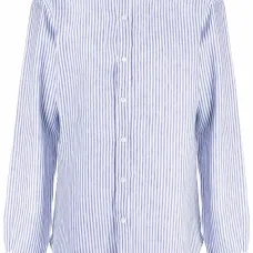 Полосатая рубашка с воротником-стойкой