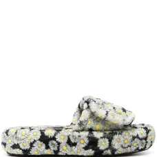 шлепанцы на платформе с цветочным принтом