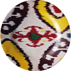 Керамическая тарелка с узором икат (19 см)