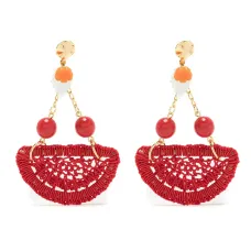 Серьги в технике кроше