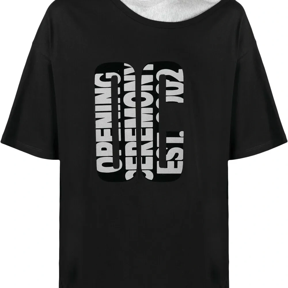 футболка с двойным воротником