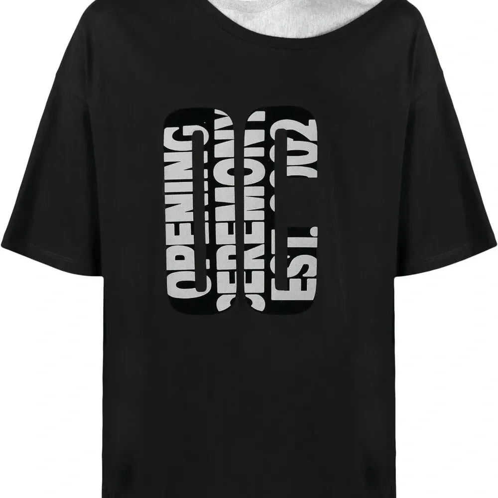 футболка с двойным воротником