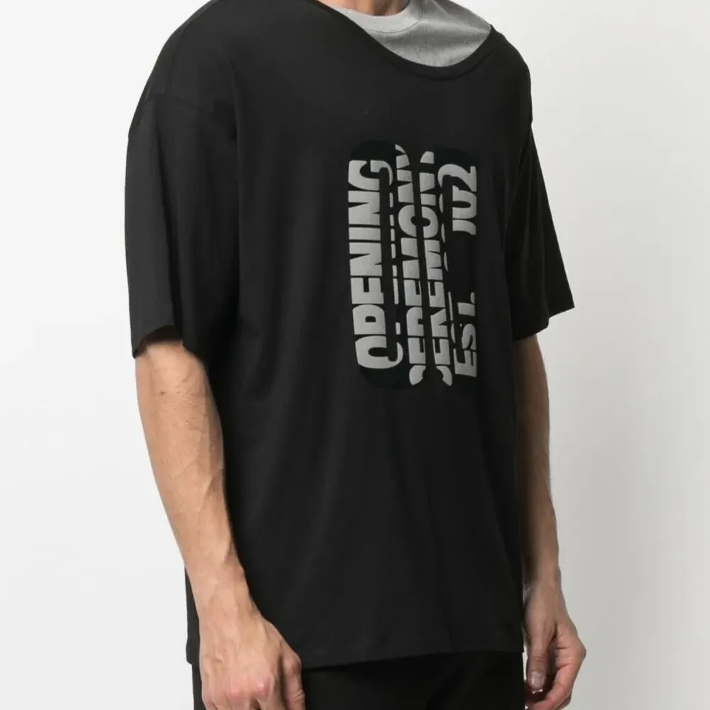 футболка с двойным воротником