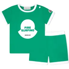 комплект из футболки и шорт с принтом