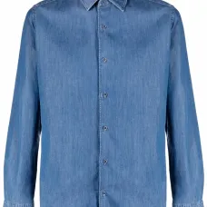 Джинсовая рубашка на пуговицах