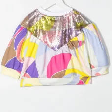 Топ с абстрактным принтом и пайетками