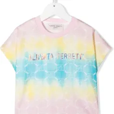 Футболка с принтом тай-дай и логотипом