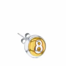 Серебряная серьга-гвоздик с позолотой