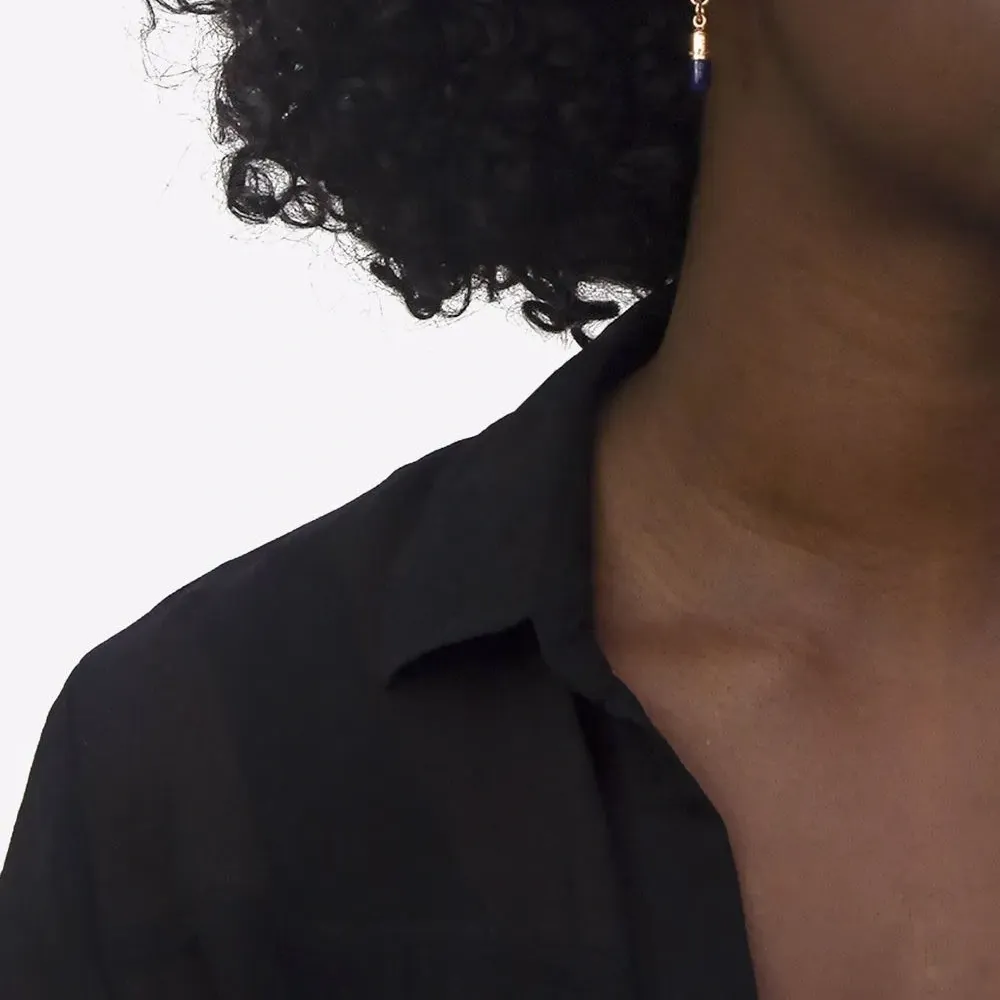 Серьга-кольцо с подвеской