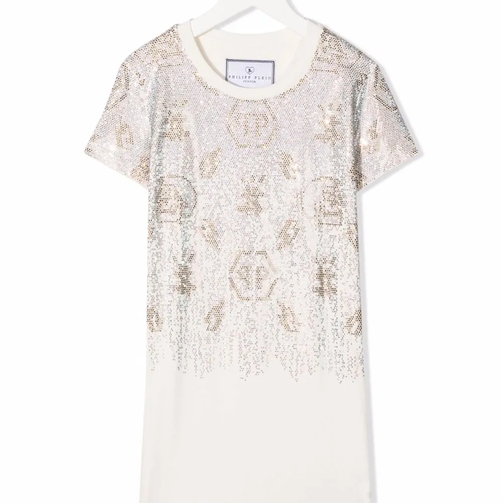 Платье-футболка со стразами