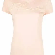 атласная футболка с вышитым логотипом