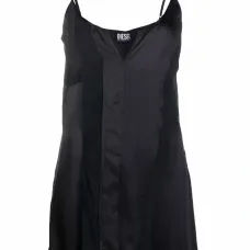 Атласное платье-комбинация со вставками