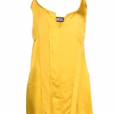 Атласное платье-комбинация со вставками