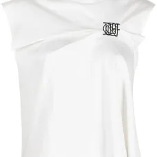 укороченная футболка с вышитым логотипом