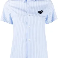 Рубашка в тонкую полоску с короткими рукавами