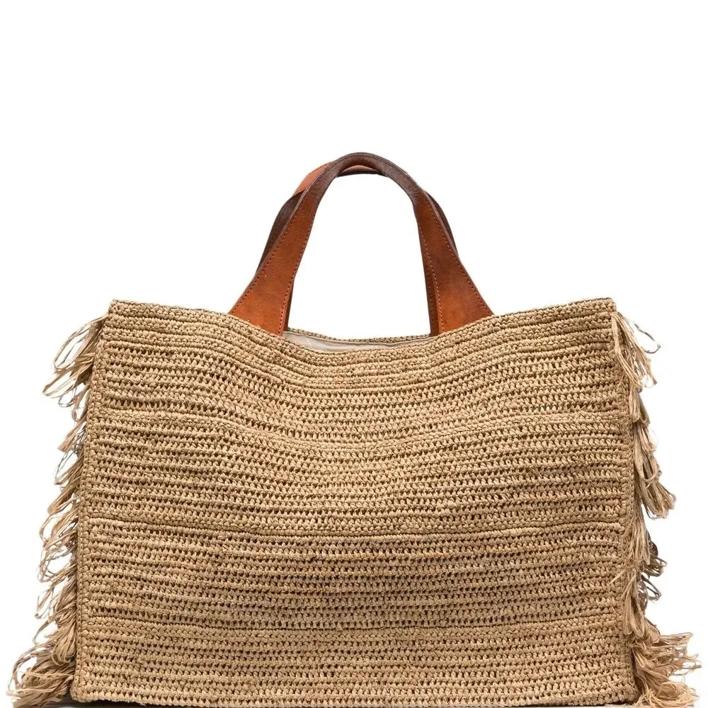 Плетеная сумка-тоут Onja с бахромой