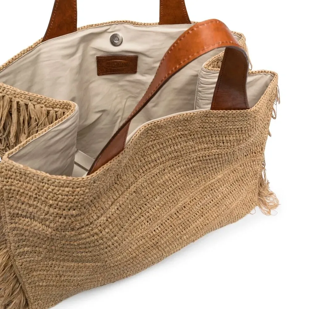 Плетеная сумка-тоут Onja с бахромой