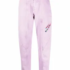 Зауженные джинсы с вышитым логотипом Зауженные джинсы с вышитым логотипом