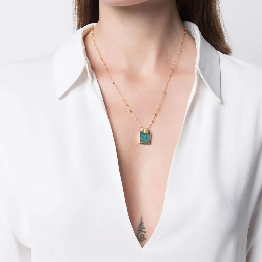 Колье Lena из позолоченного серебра с подвеской