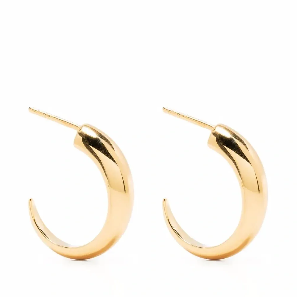 Серебряные серьги-кольца среднего размера