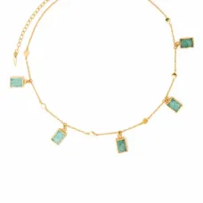 Колье-чокер Lena из позолоченного серебра с подвеской