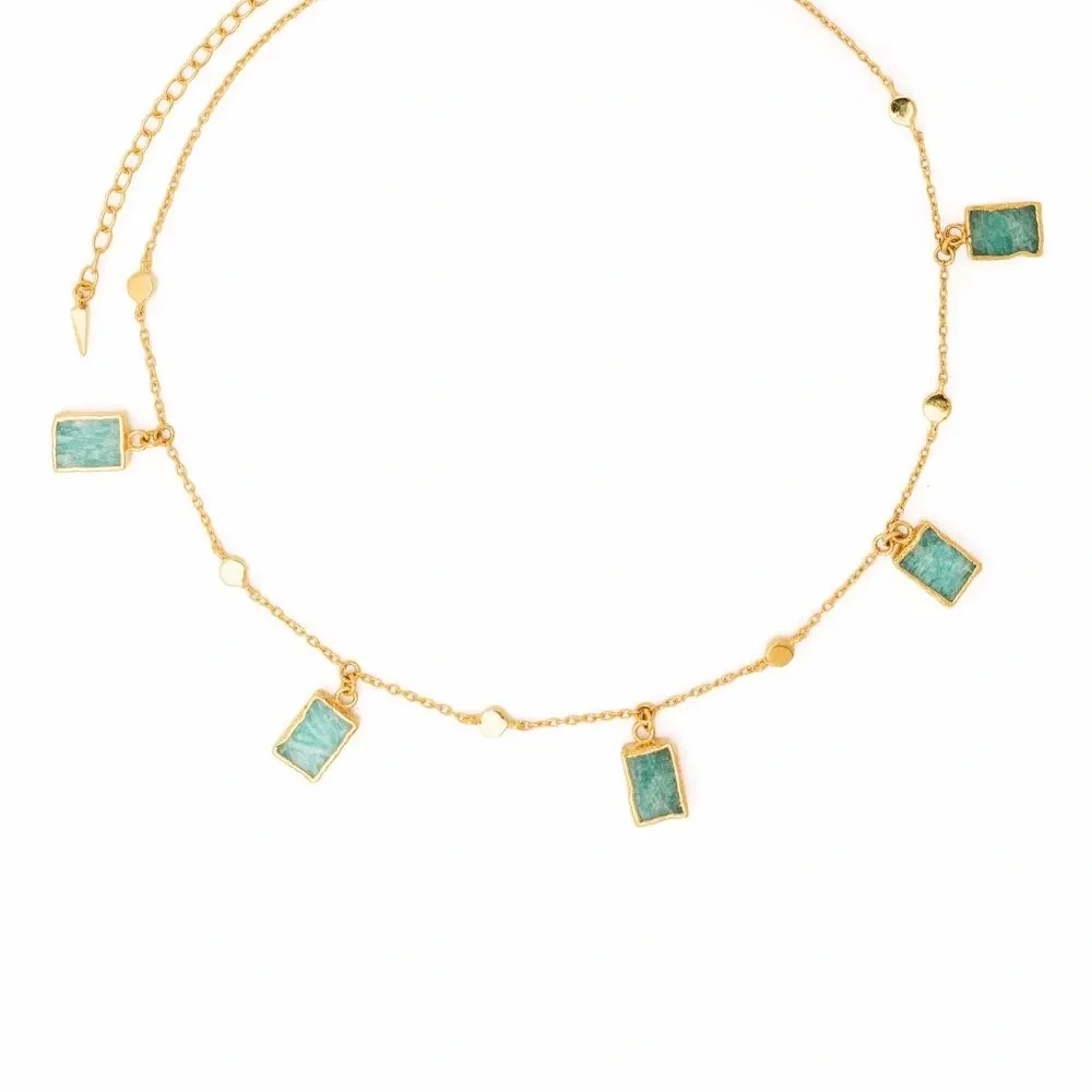 Колье-чокер Lena из позолоченного серебра с подвеской